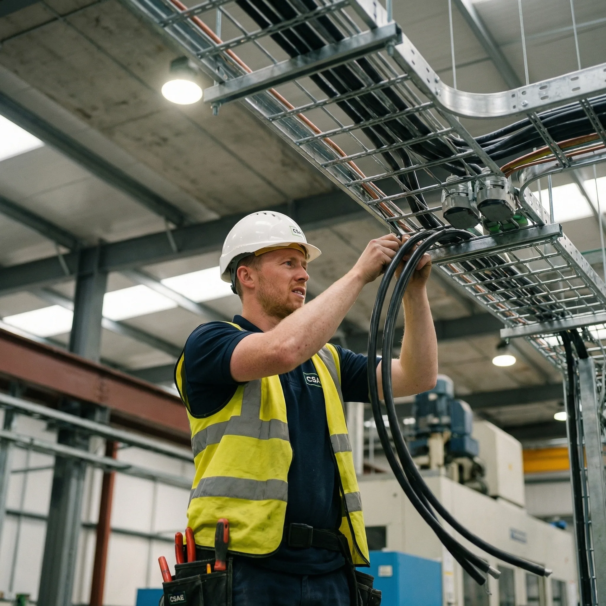 Industrial electrical wiring in a Cork factory or plant