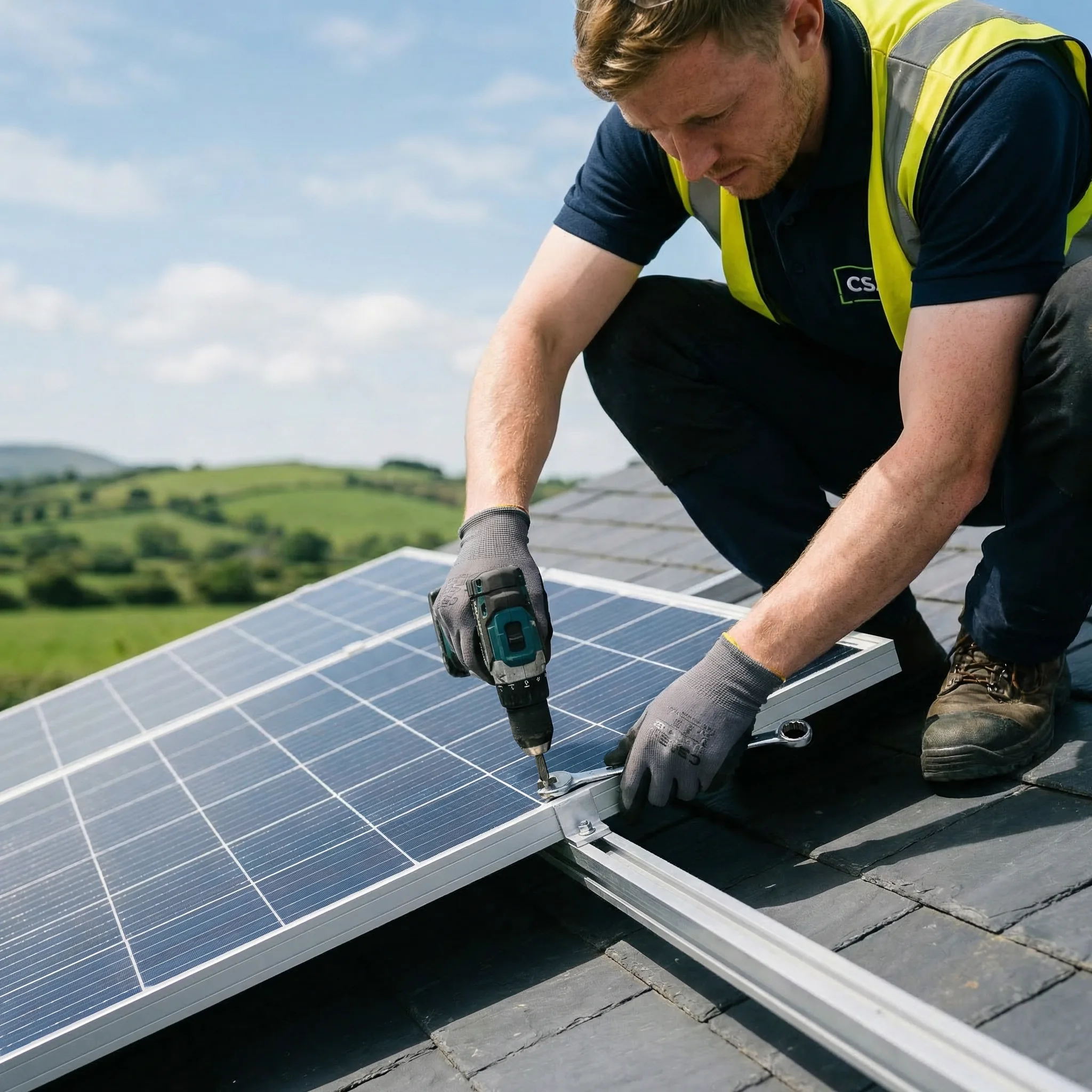 Solar panels on an Irish home roof in Cork